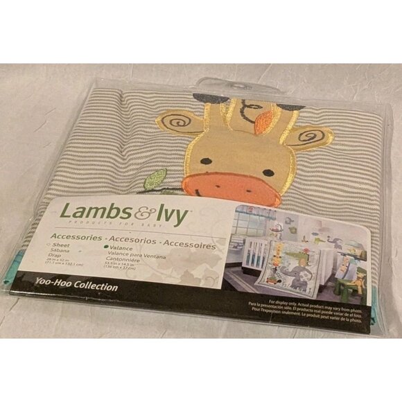 NIP Lambs & Ivy Window Valance Nursery Giraffe Baby Curtain Yoo Hoo Collection - Picture 8 of 9